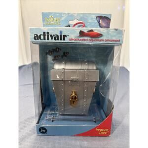 Aquarium Ornament Bubble Activated Treasure Chest BNIB Fish Tank Decoration